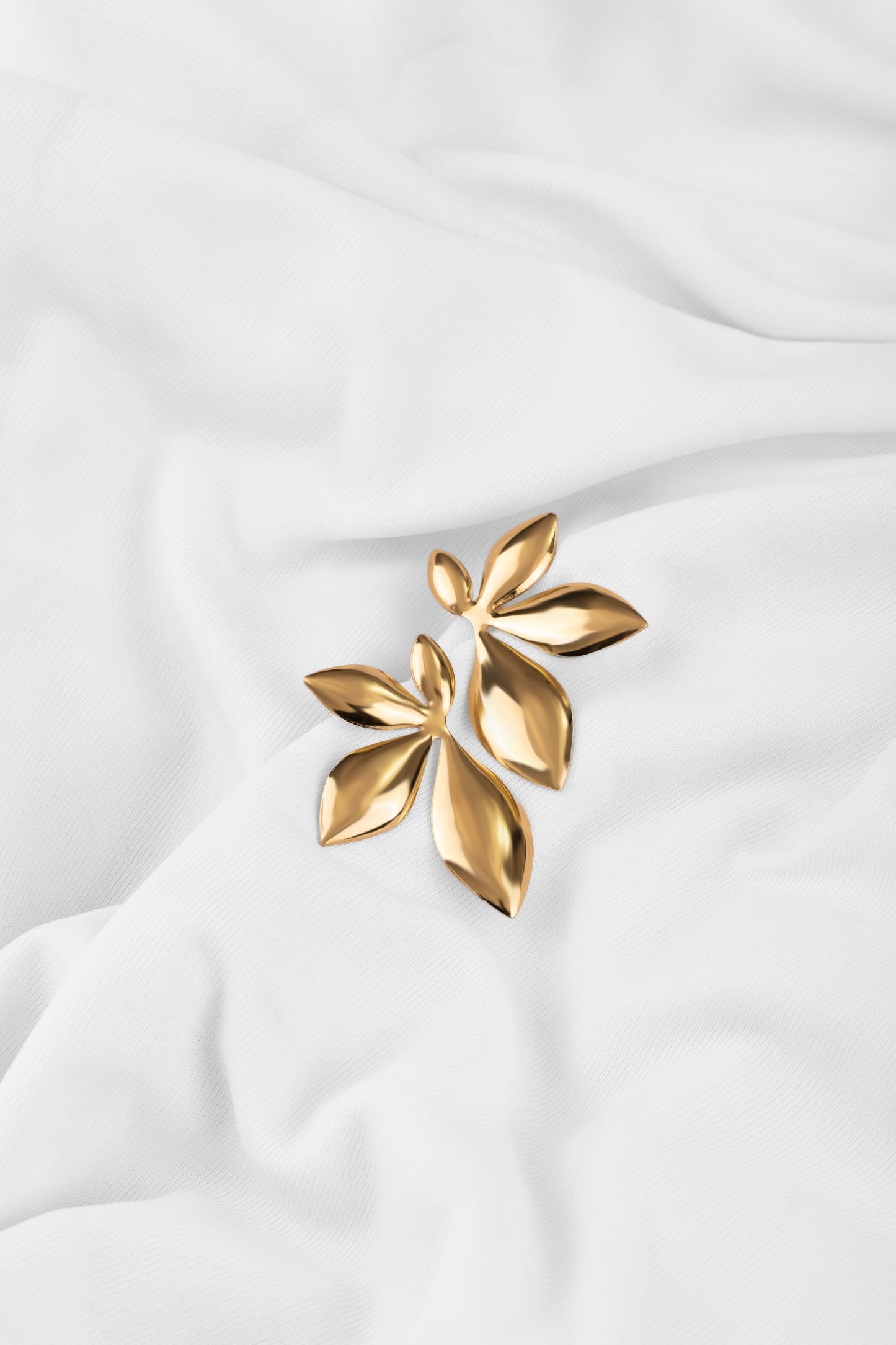 Radiant Gold Leaf Cluster Earrings