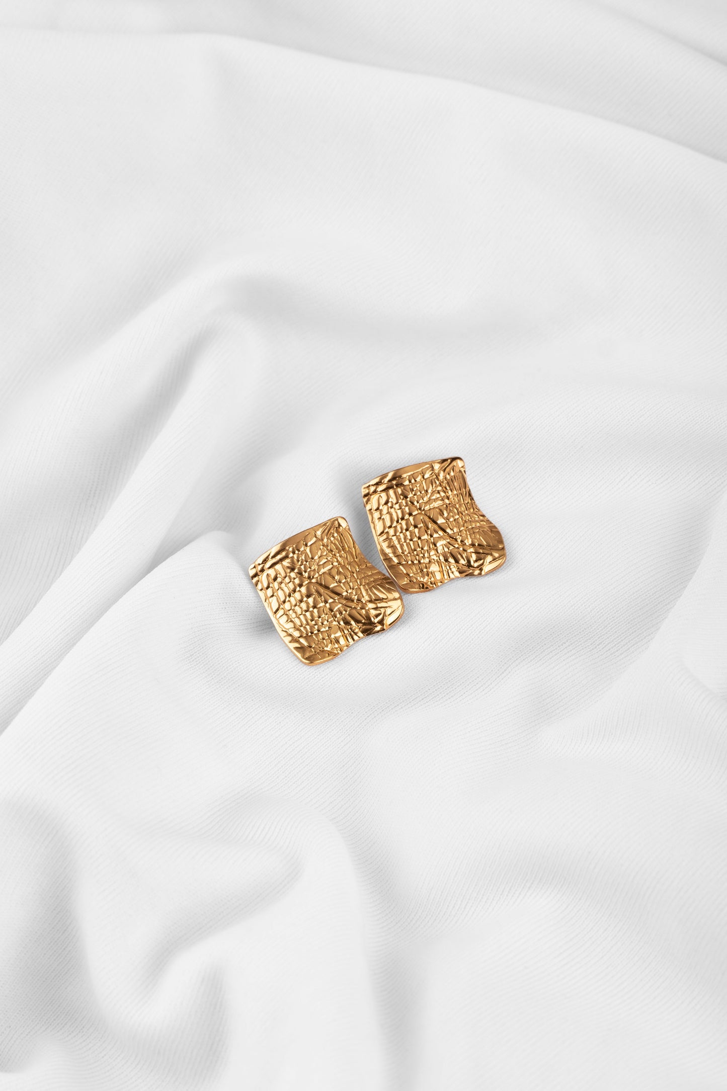Artisan Hammered Gold Textured Studs