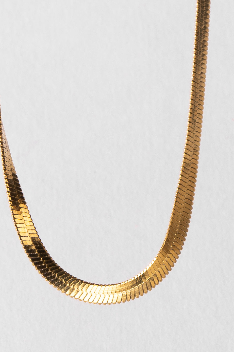 "Liquid Gold" Herringbone Snake Chain Necklace