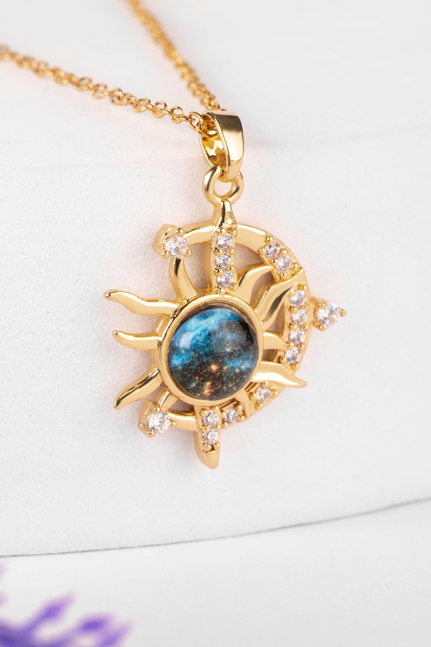 Sun moon necklace