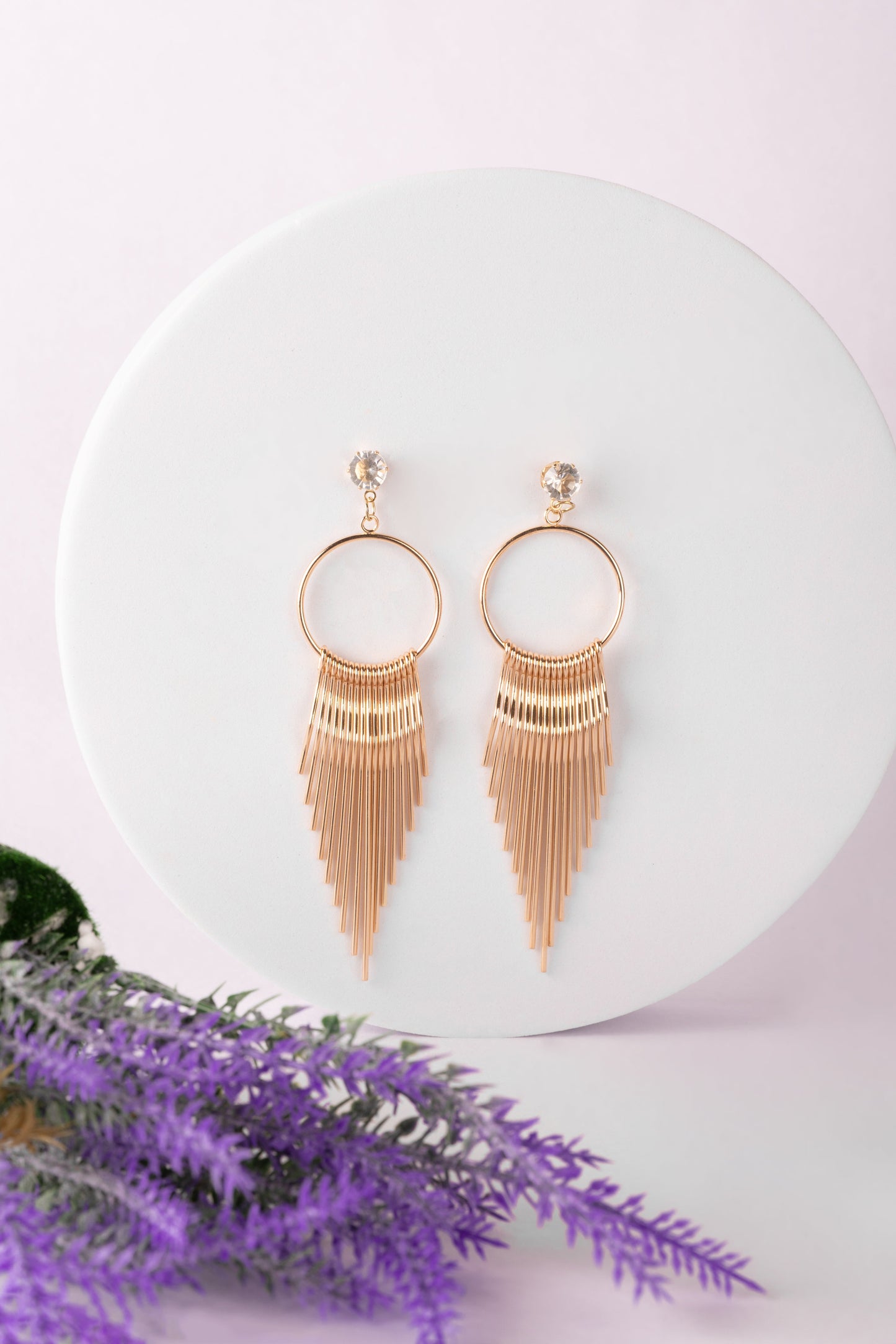 Golden Cascade Fringe Earrings