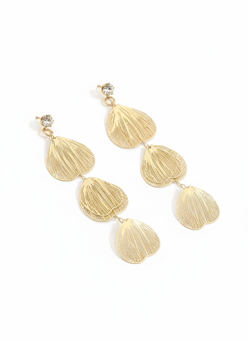 Golden Leaf Cascade Earrings – Nature-Inspired Artificial Jewelry
