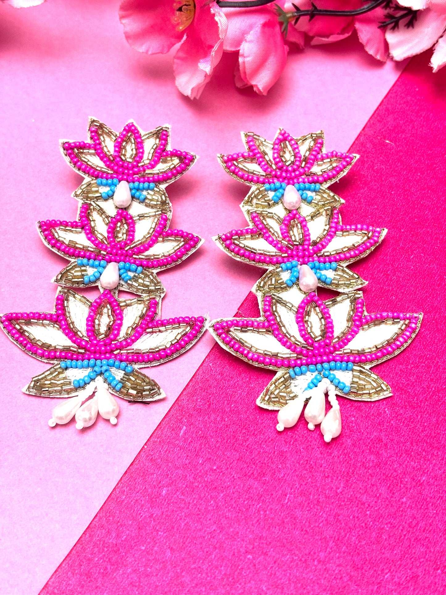 "Sacred Bloom" Handcrafted Beaded Drop Earrings