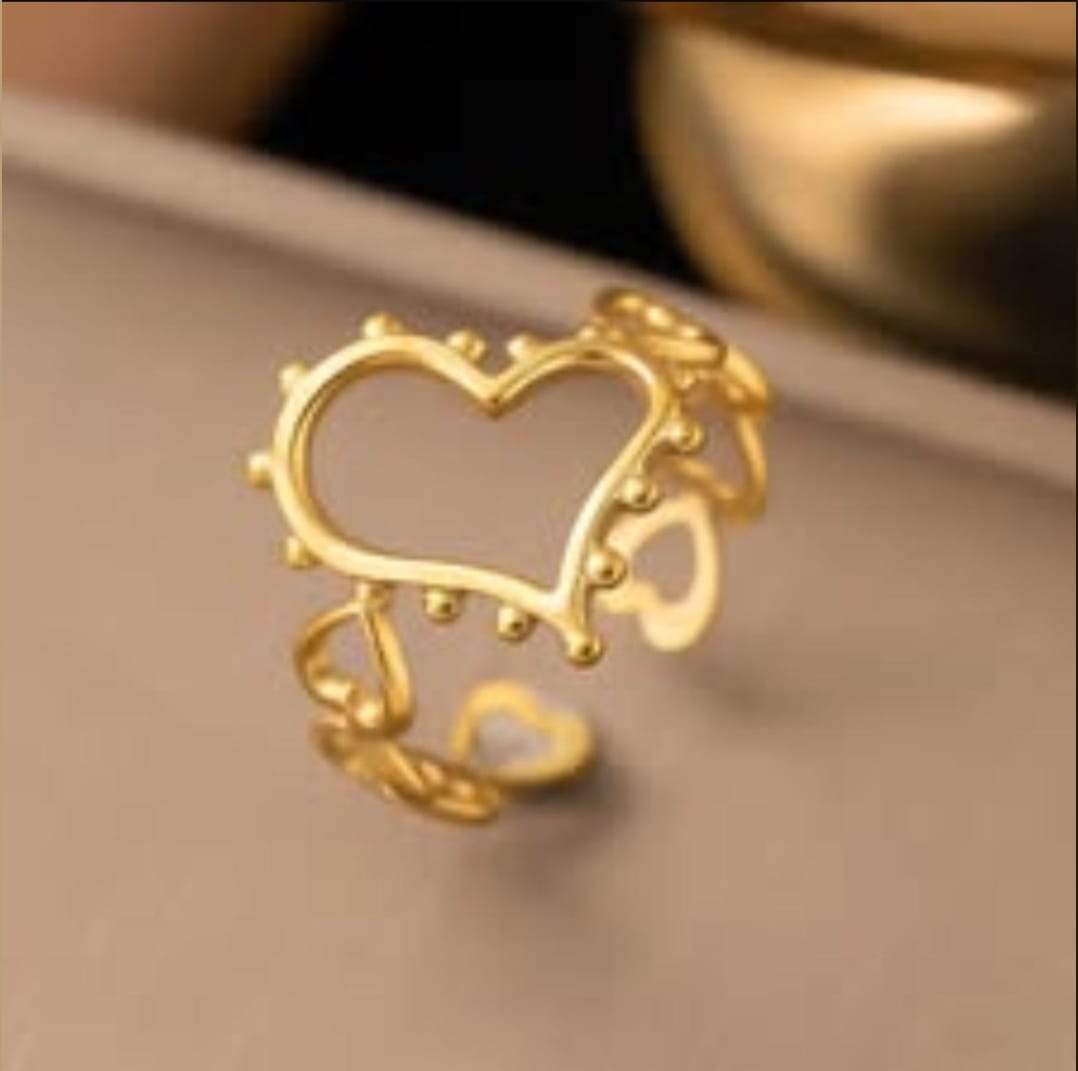Heart ring golden anti tarnish