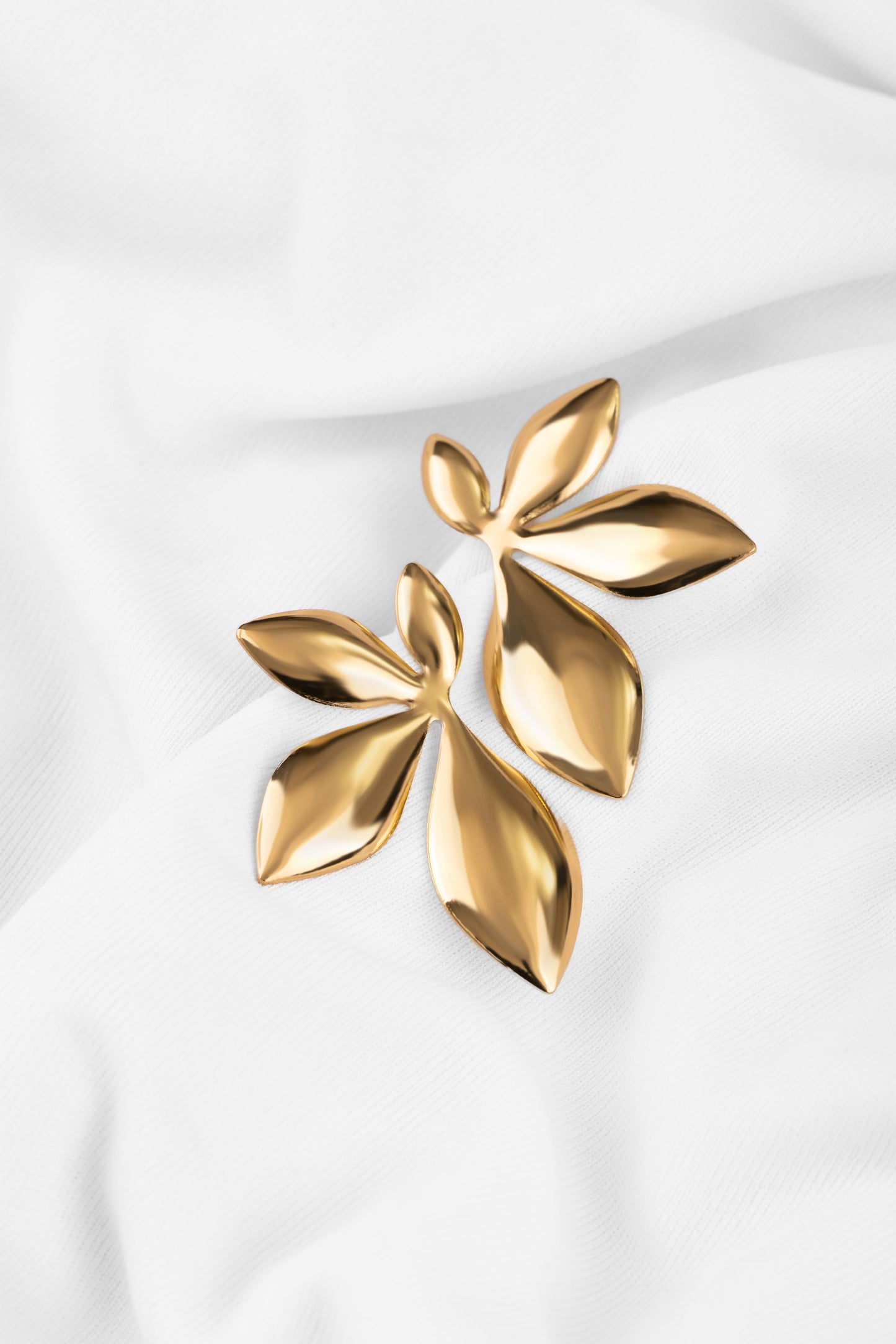 Radiant Gold Leaf Cluster Earrings