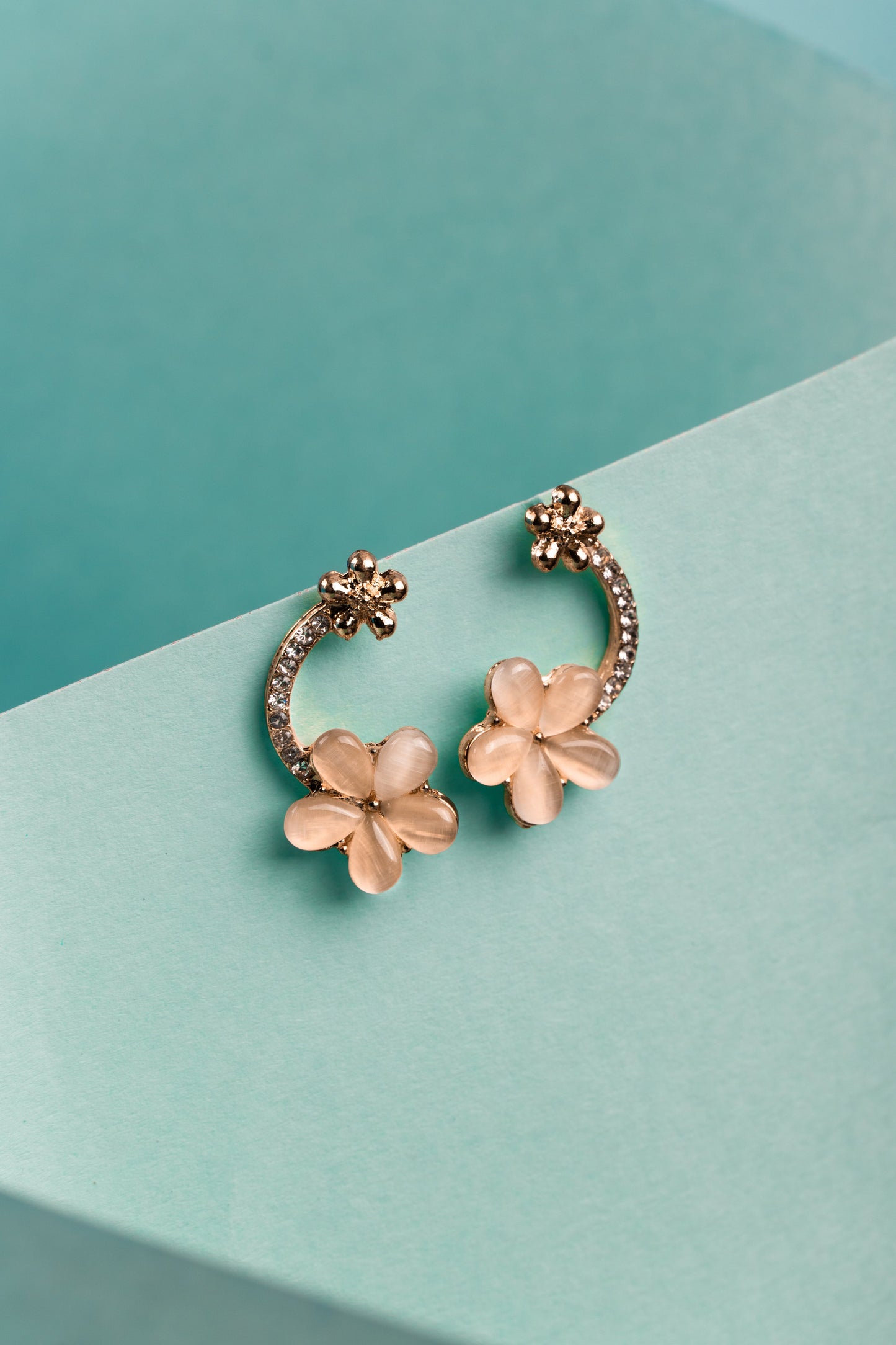 Enchanted Blossom Crystal Hoop Earrings