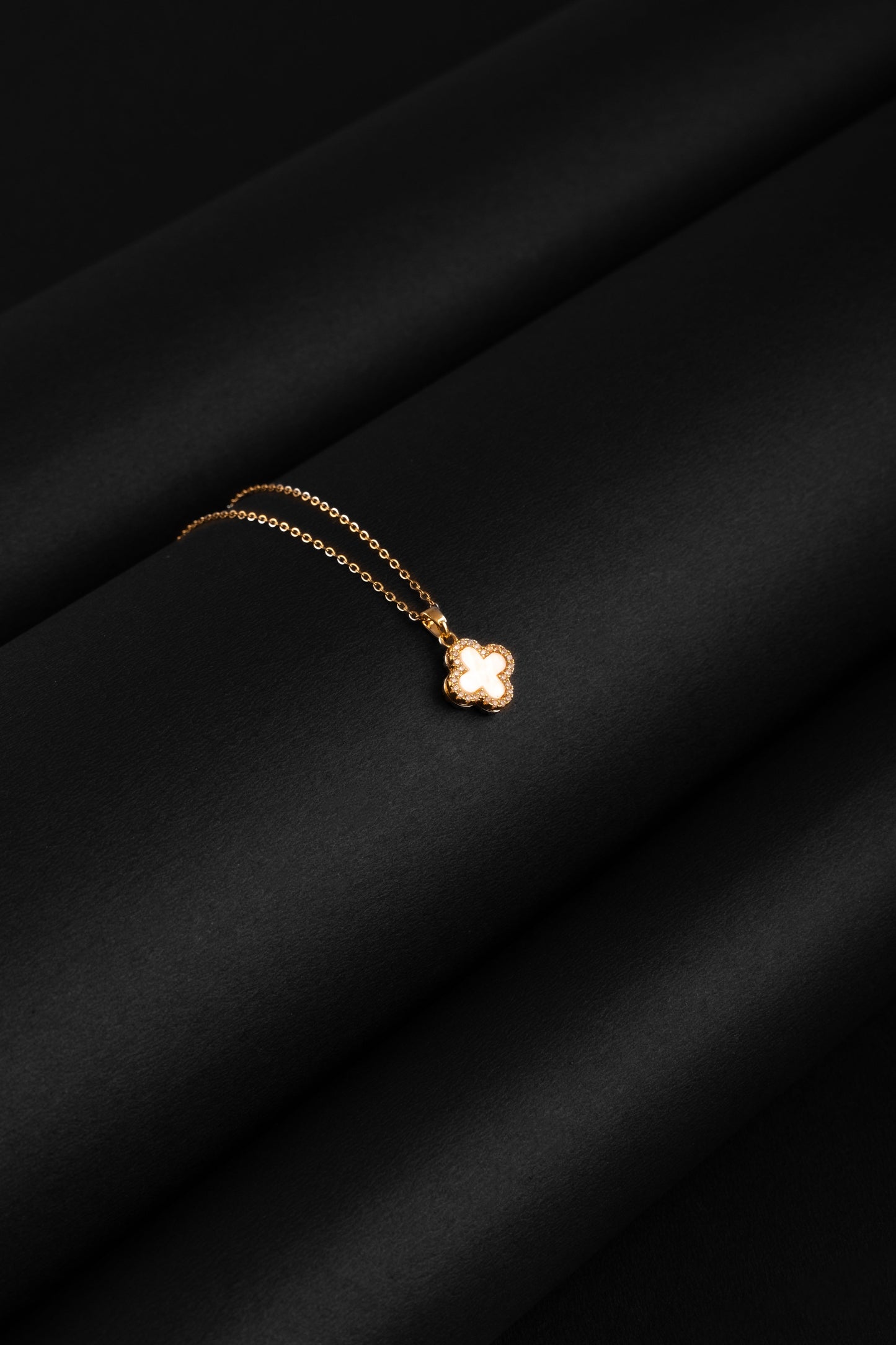 Classic Pearlescent Clover Necklace