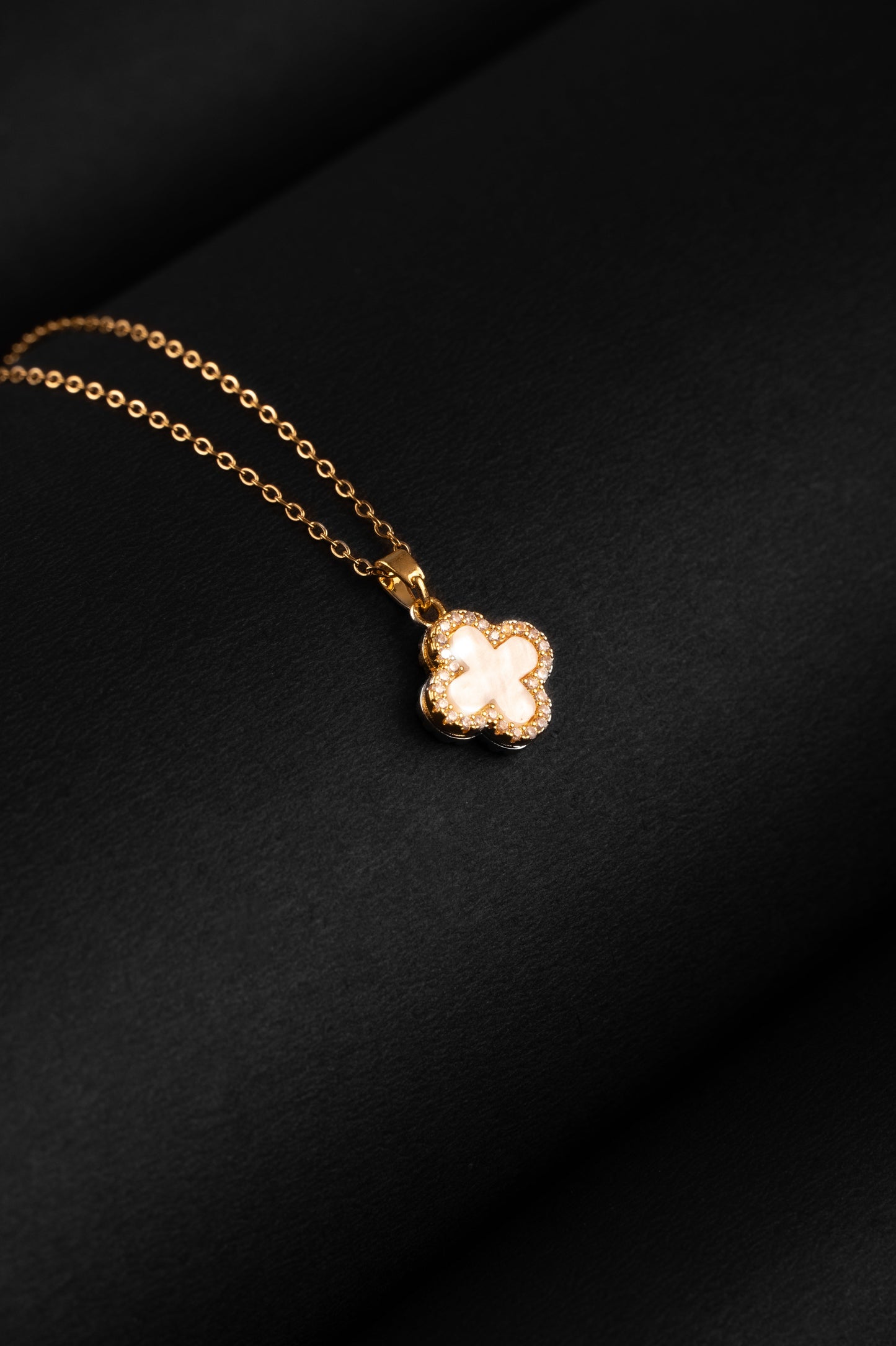 Classic Pearlescent Clover Necklace