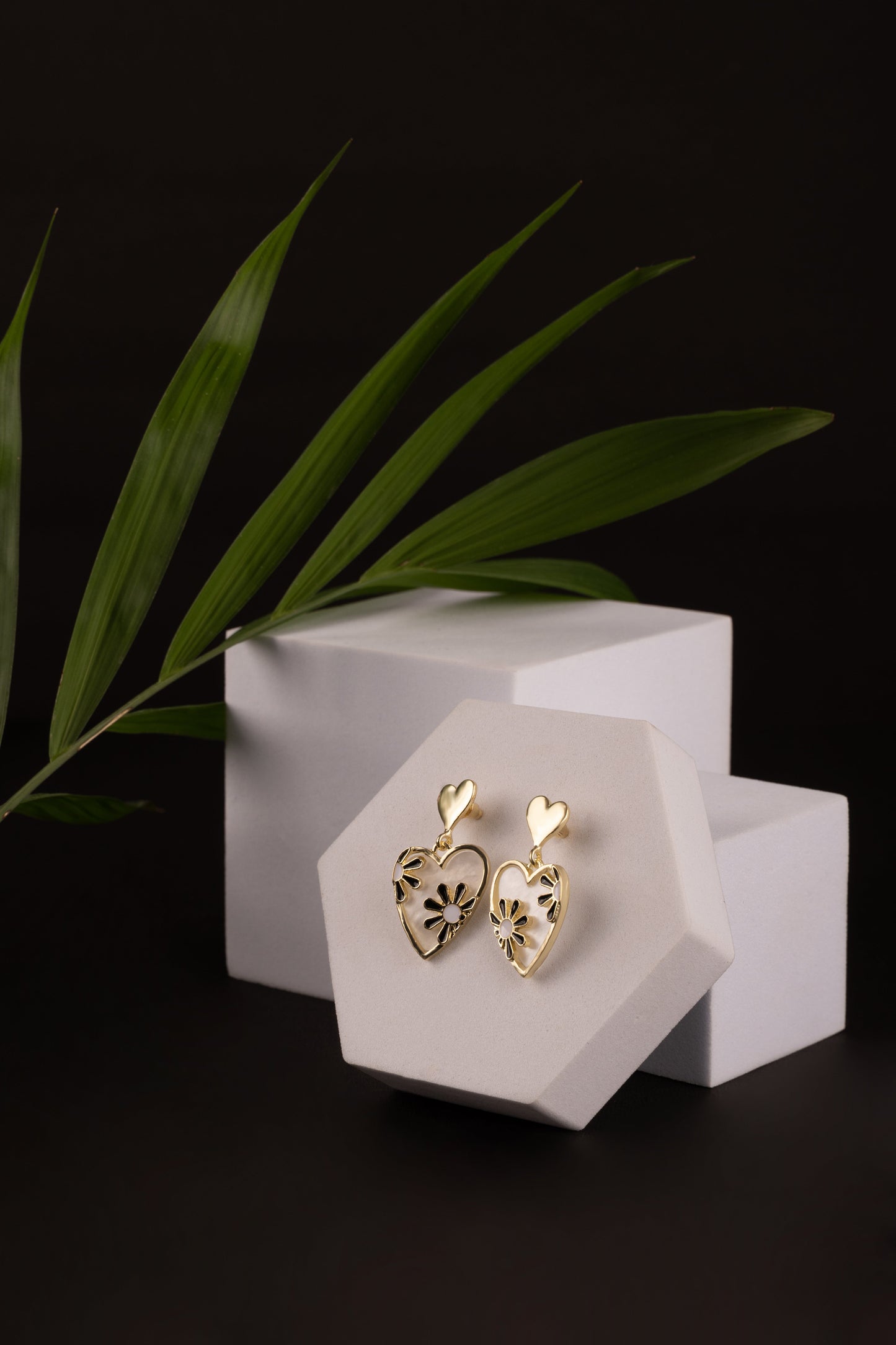 Secret Garden Floral Heart Earrings