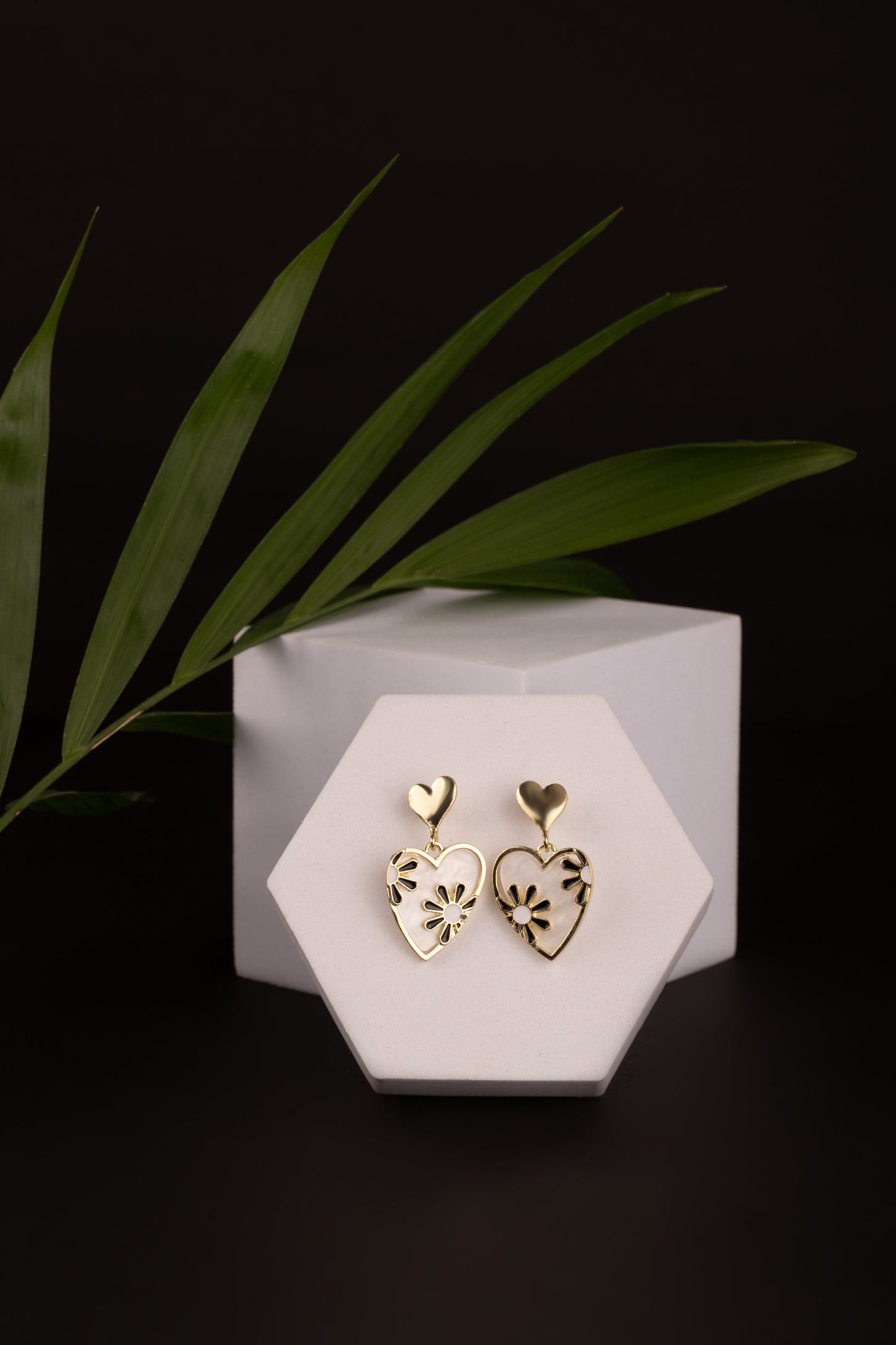 Secret Garden Floral Heart Earrings