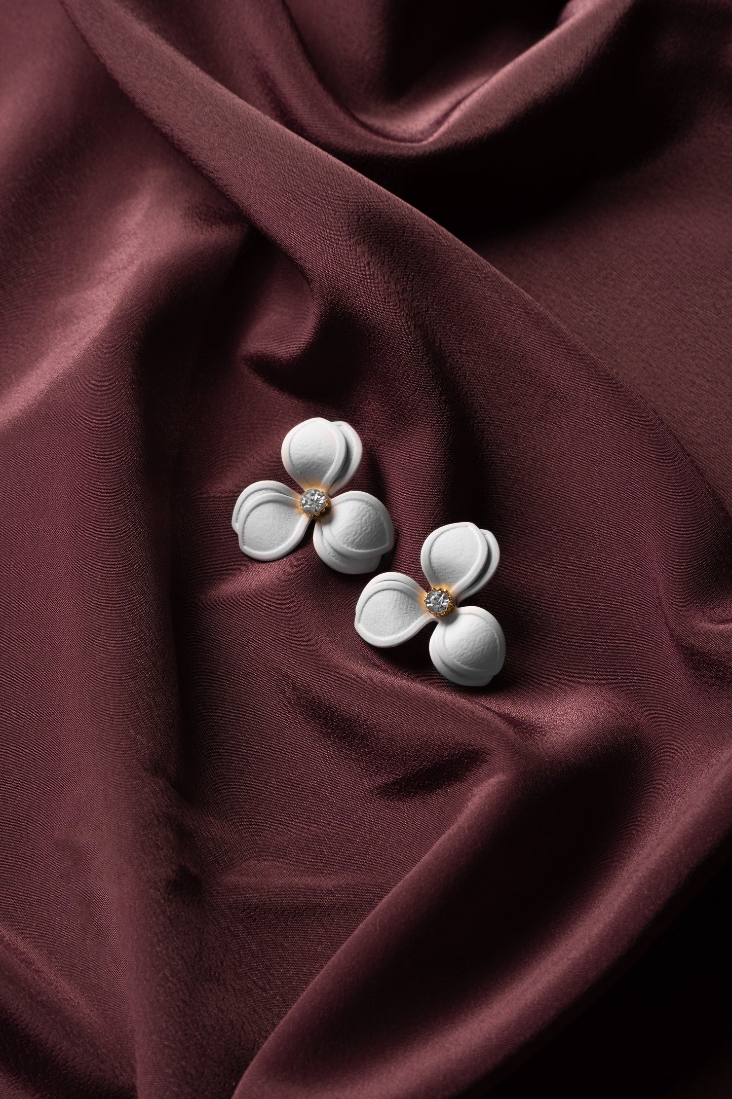 Ivory Bloom Crystal Stud Earrings