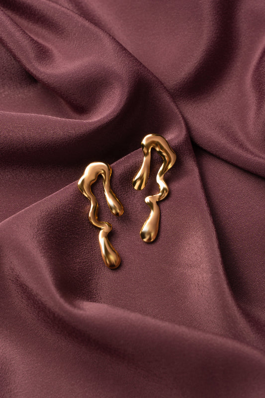 Artistic Molten Flow Drop Earrings