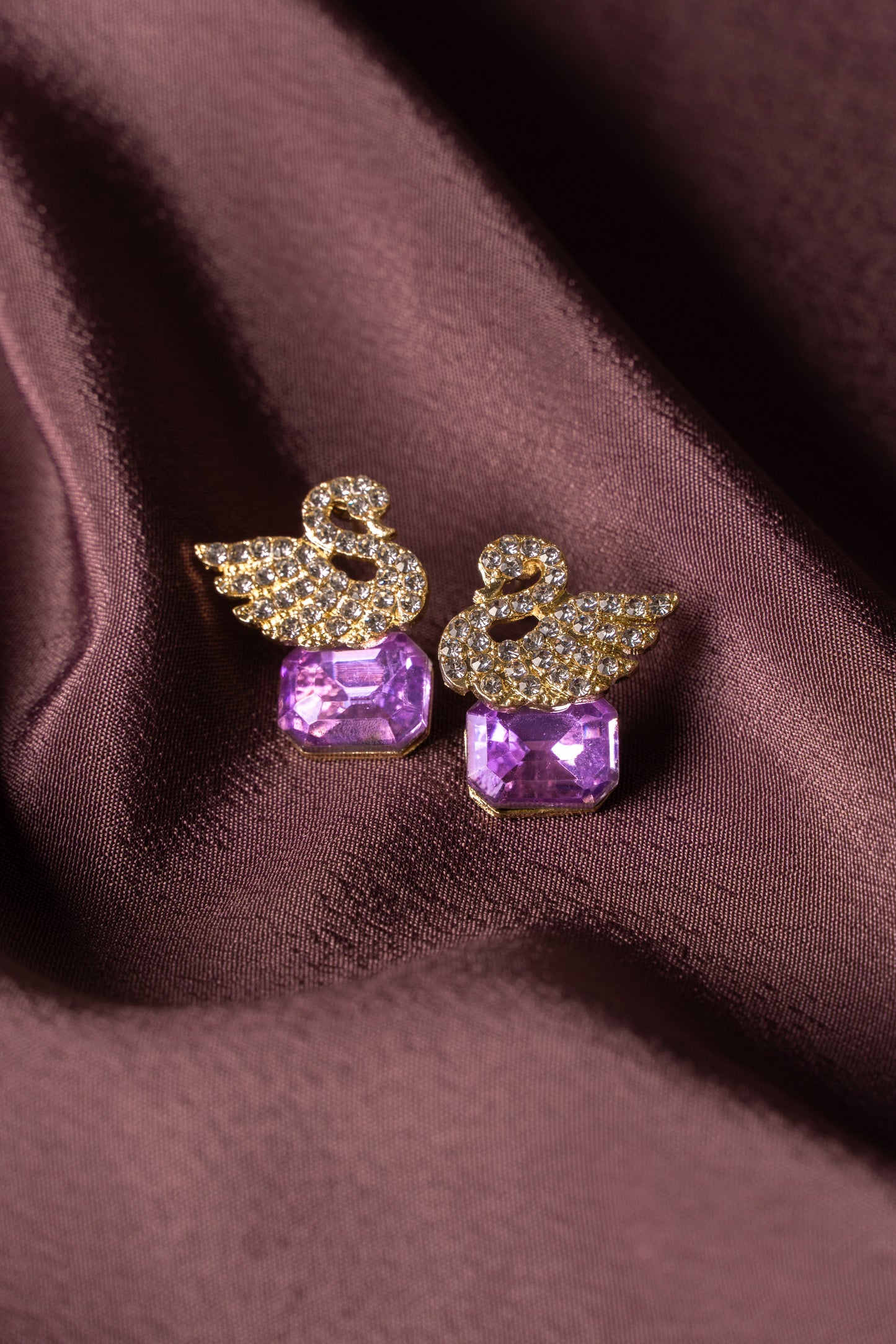Lilac Crystal Guardian Angel Studs
