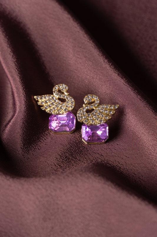Lilac Crystal Guardian Angel Studs