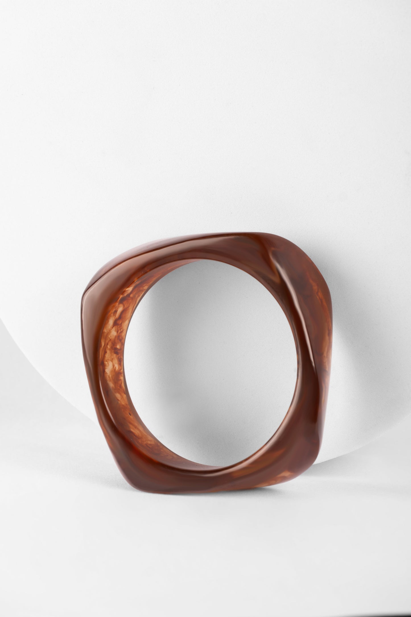 Mocha Marble Geometric Bangle