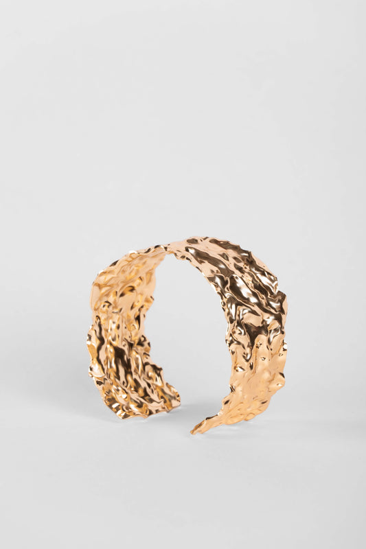 Artisan Crushed Gold Statement Cuff