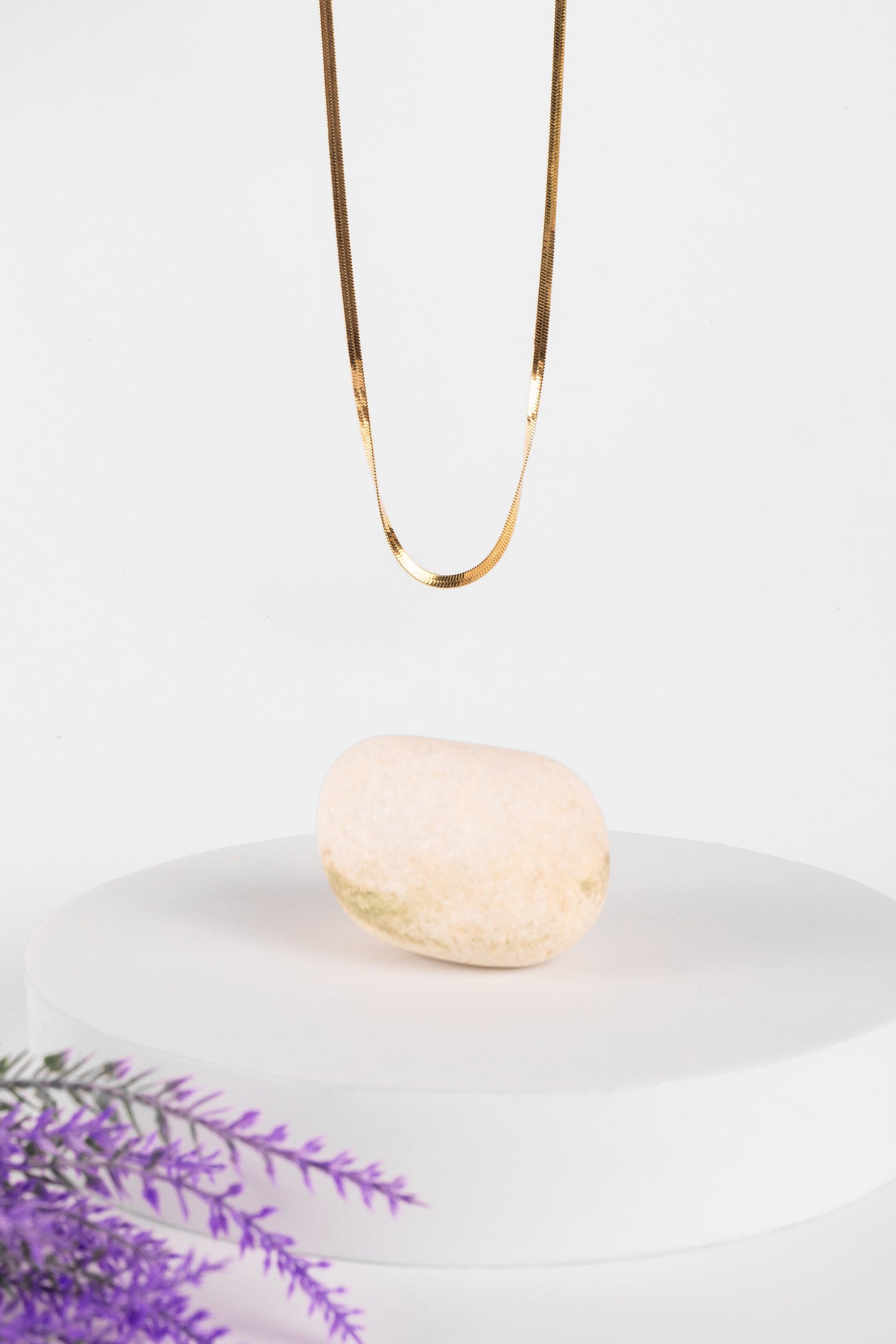 "Liquid Gold" Herringbone Snake Chain Necklace