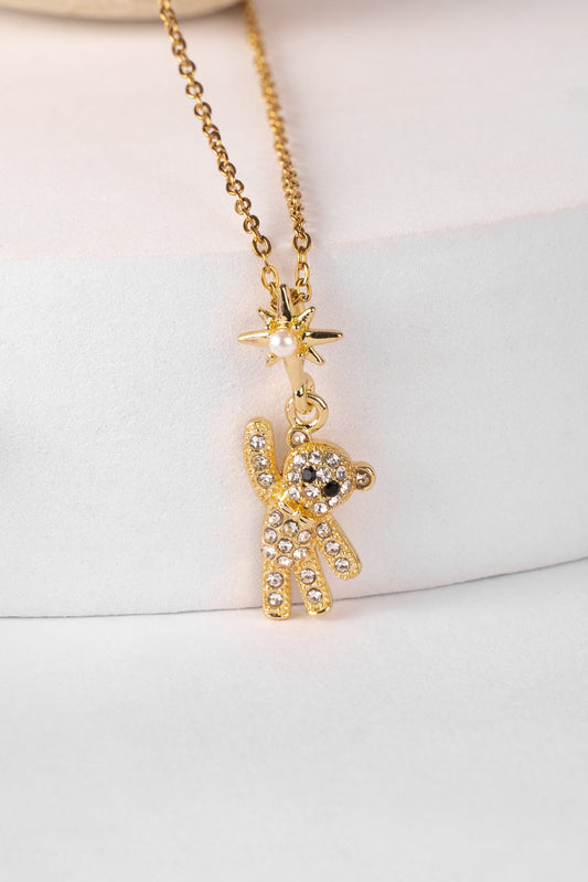 "Starlight Teddy" Crystal Charm Necklace