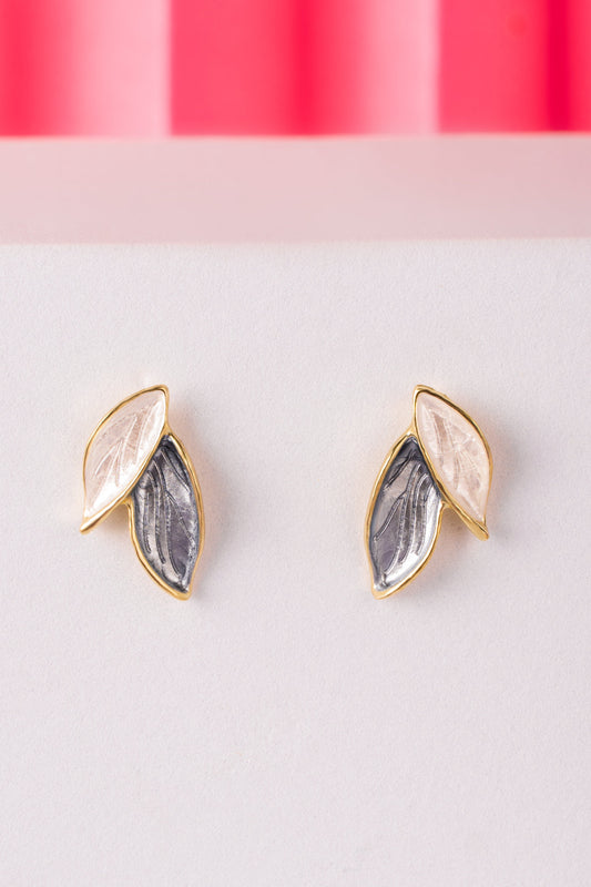 "Twilight Bloom" Dual-Tone Leaf Studs