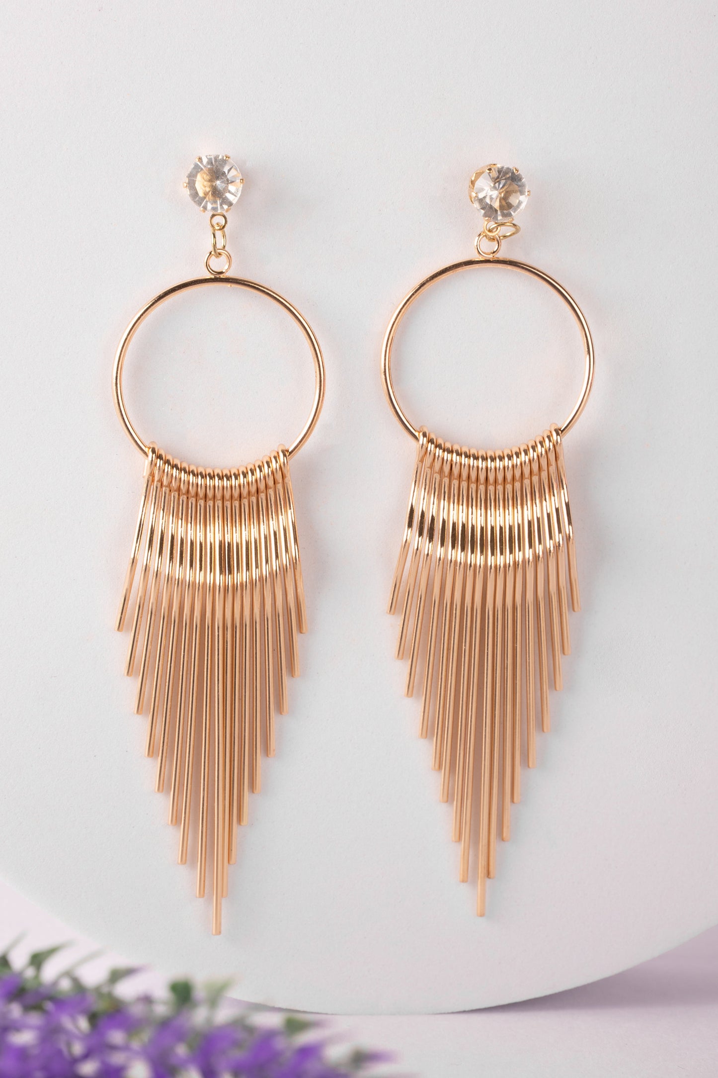 Golden Cascade Fringe Earrings