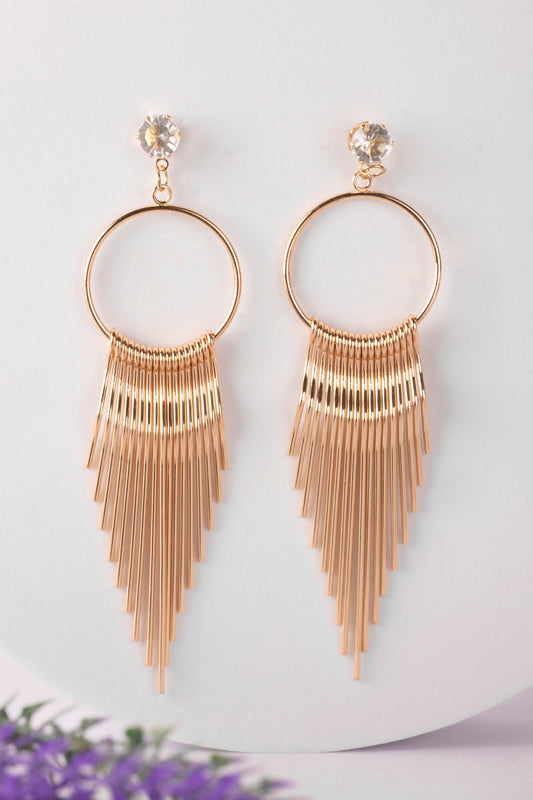 Golden Cascade Fringe Earrings