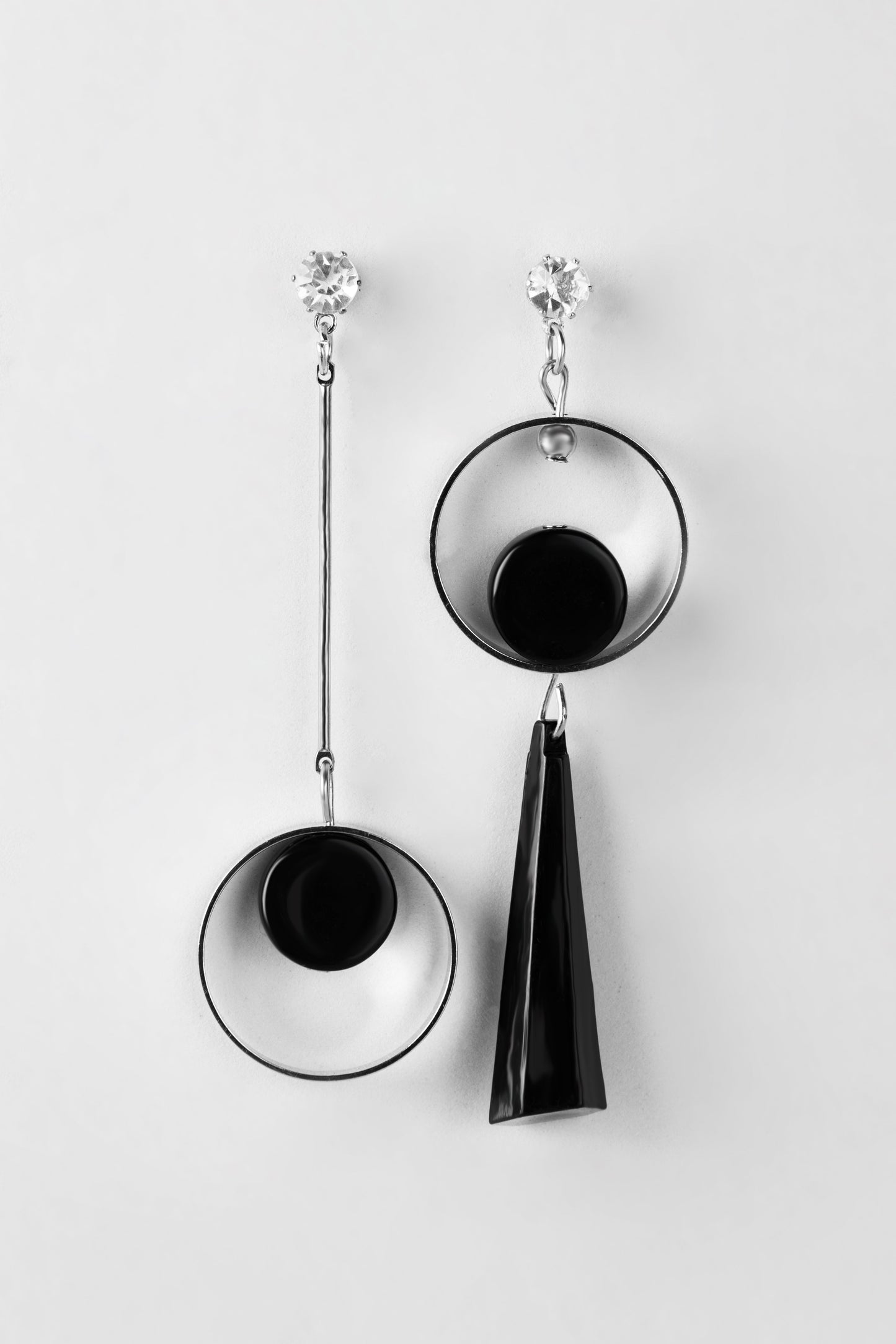 "Noir Art" Asymmetrical Geometric Earrings