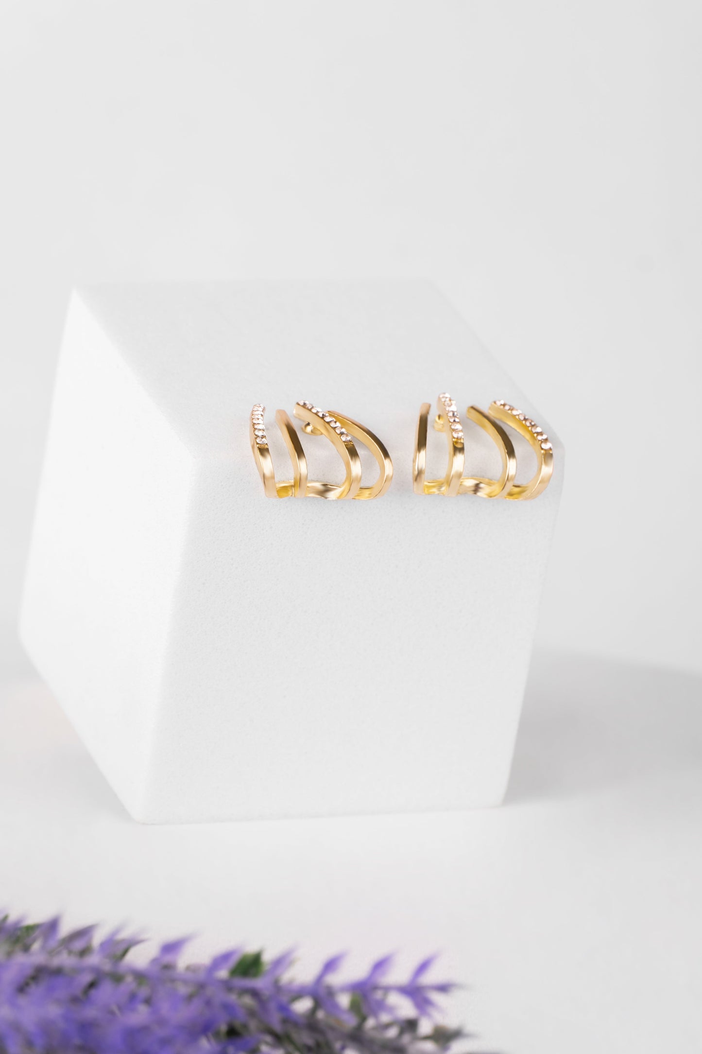Crystal Quad-Band Cuff Studs