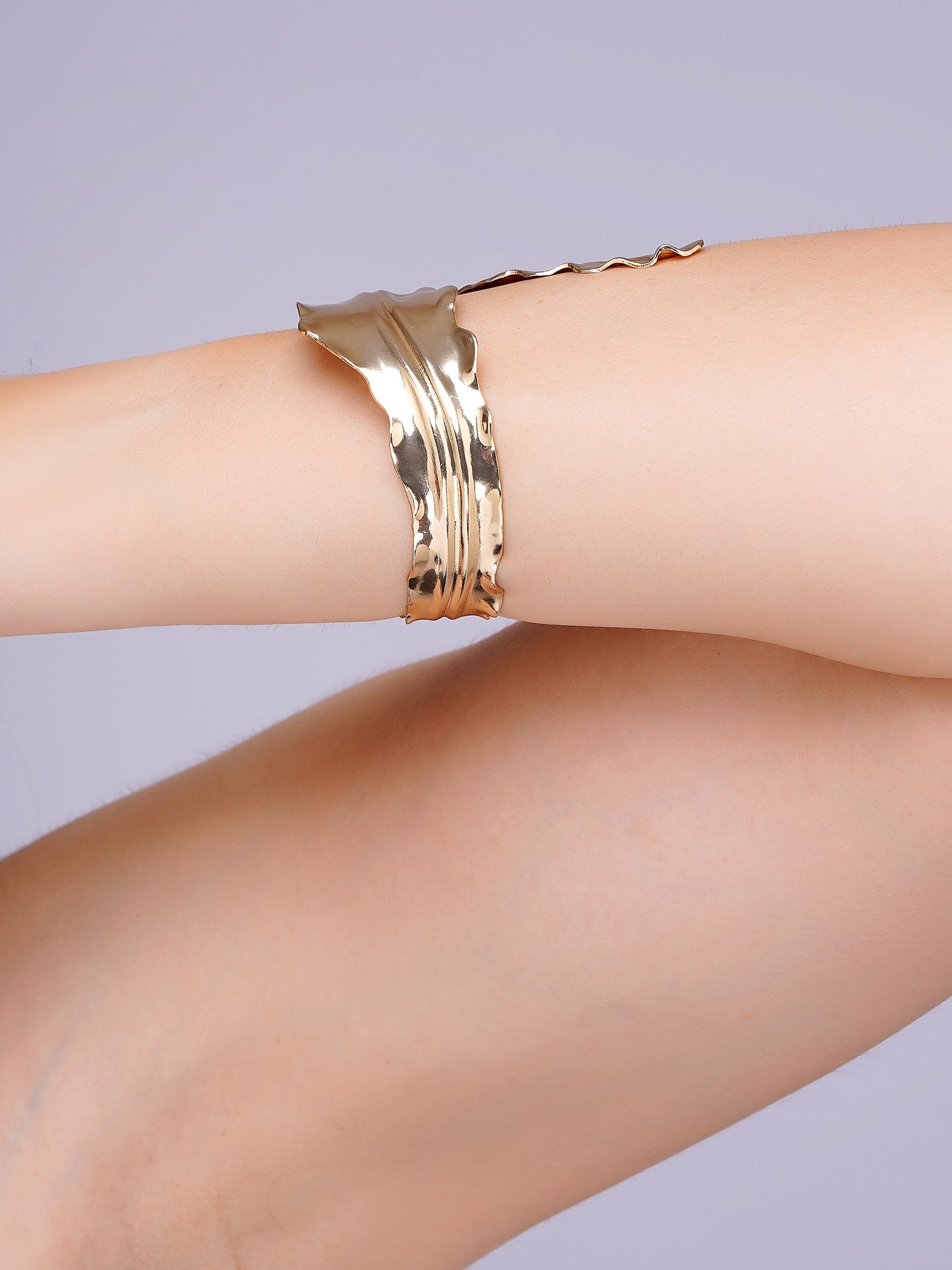 "Swarna Patra" Golden Leaf Cuff & Ring Set