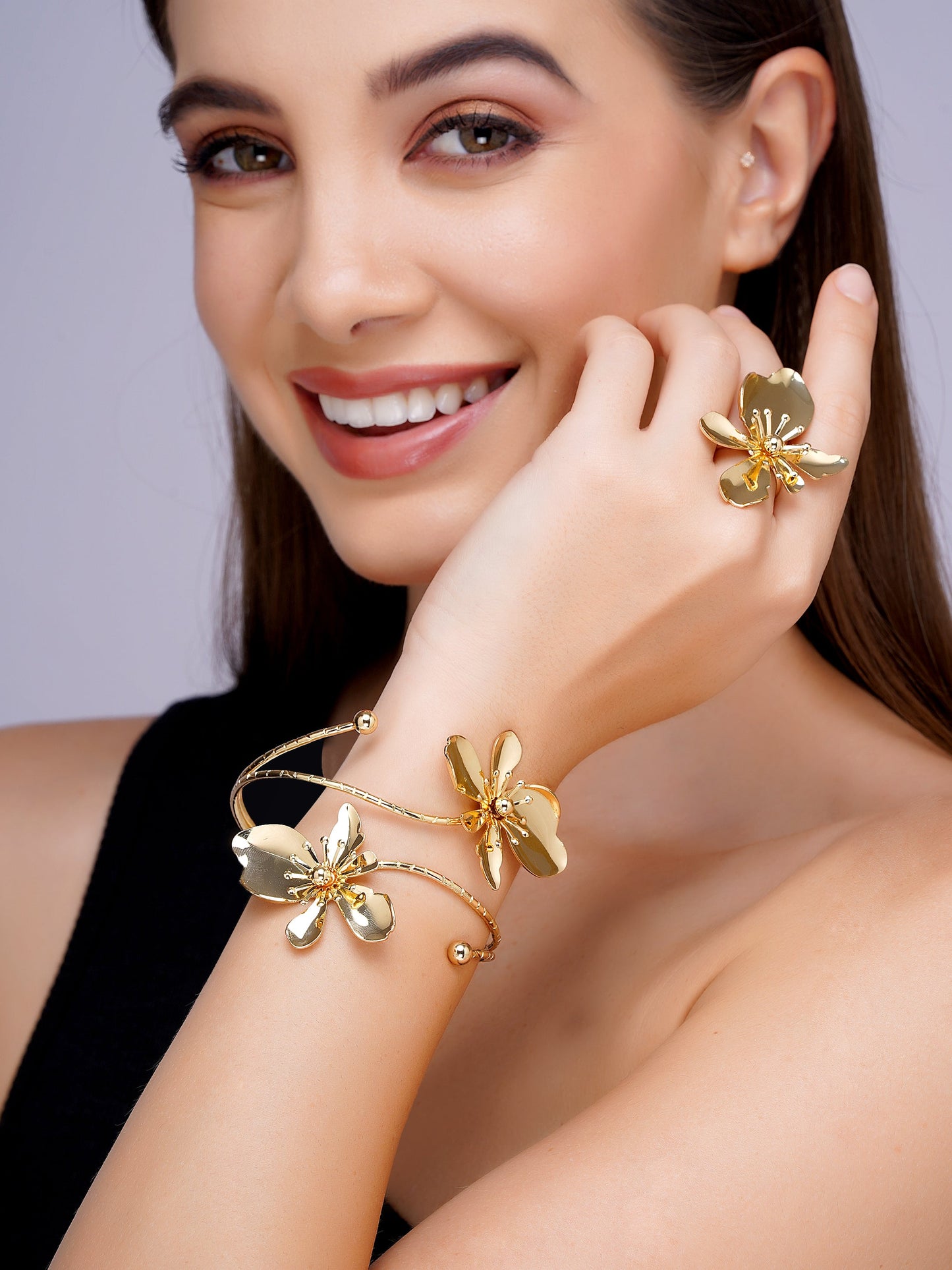 "Orchid Éclat" Sculptural Jewelry Set