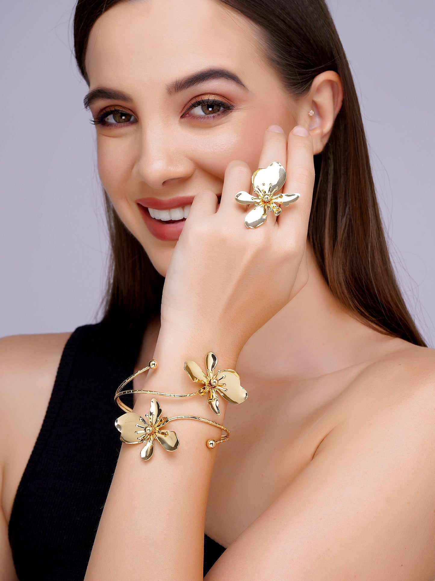 "Orchid Éclat" Sculptural Jewelry Set