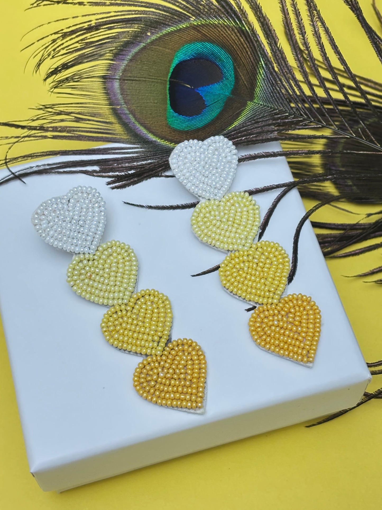 "Sunshine Love" Cascading Heart Statement Earrings