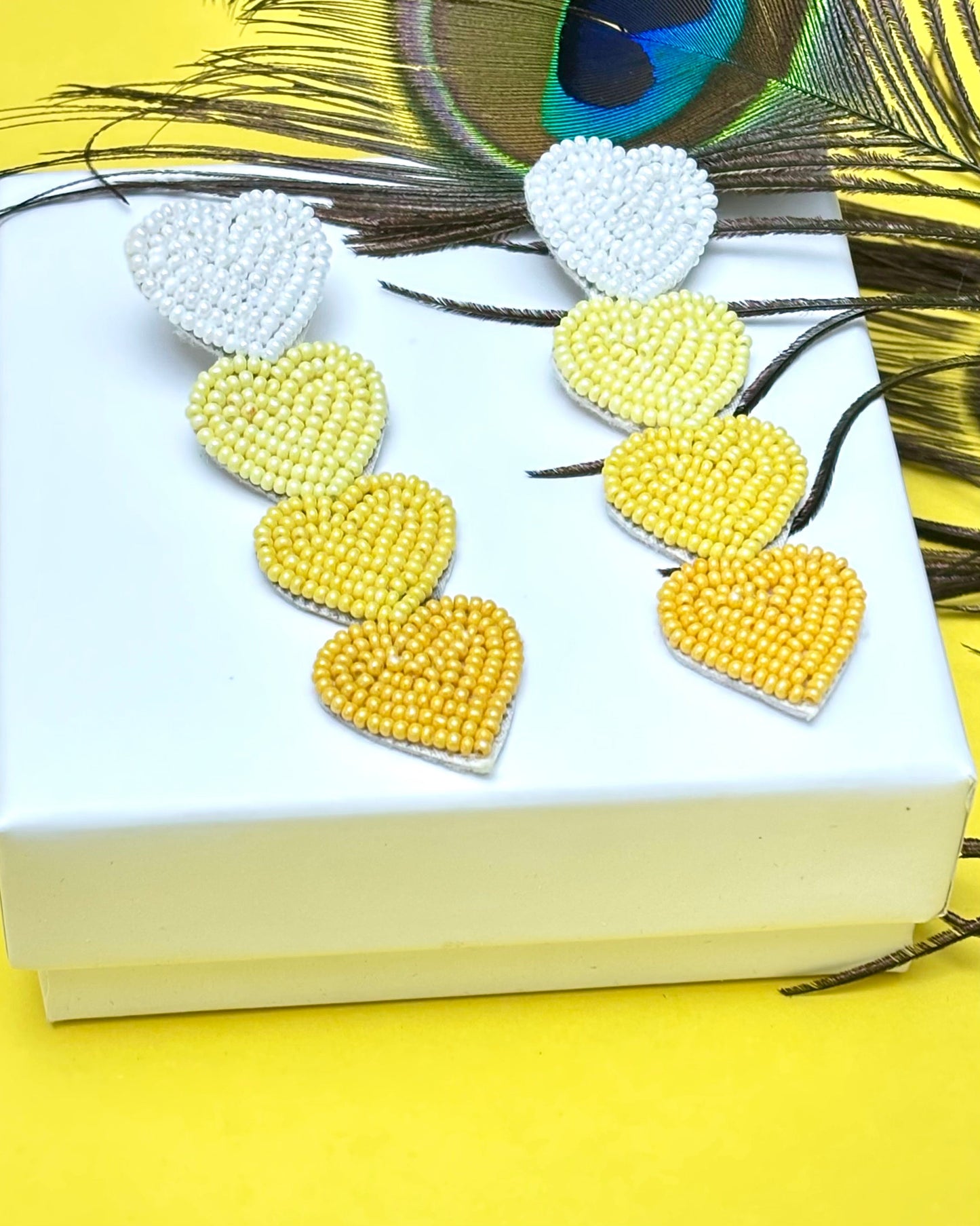 "Sunshine Love" Cascading Heart Statement Earrings