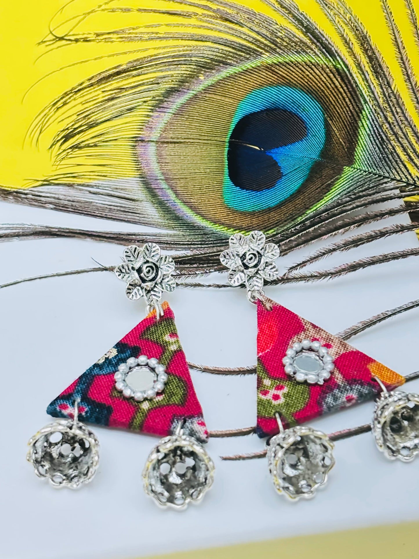 Diwali Special: Fabric & Mirror Work Jhumki Earrings