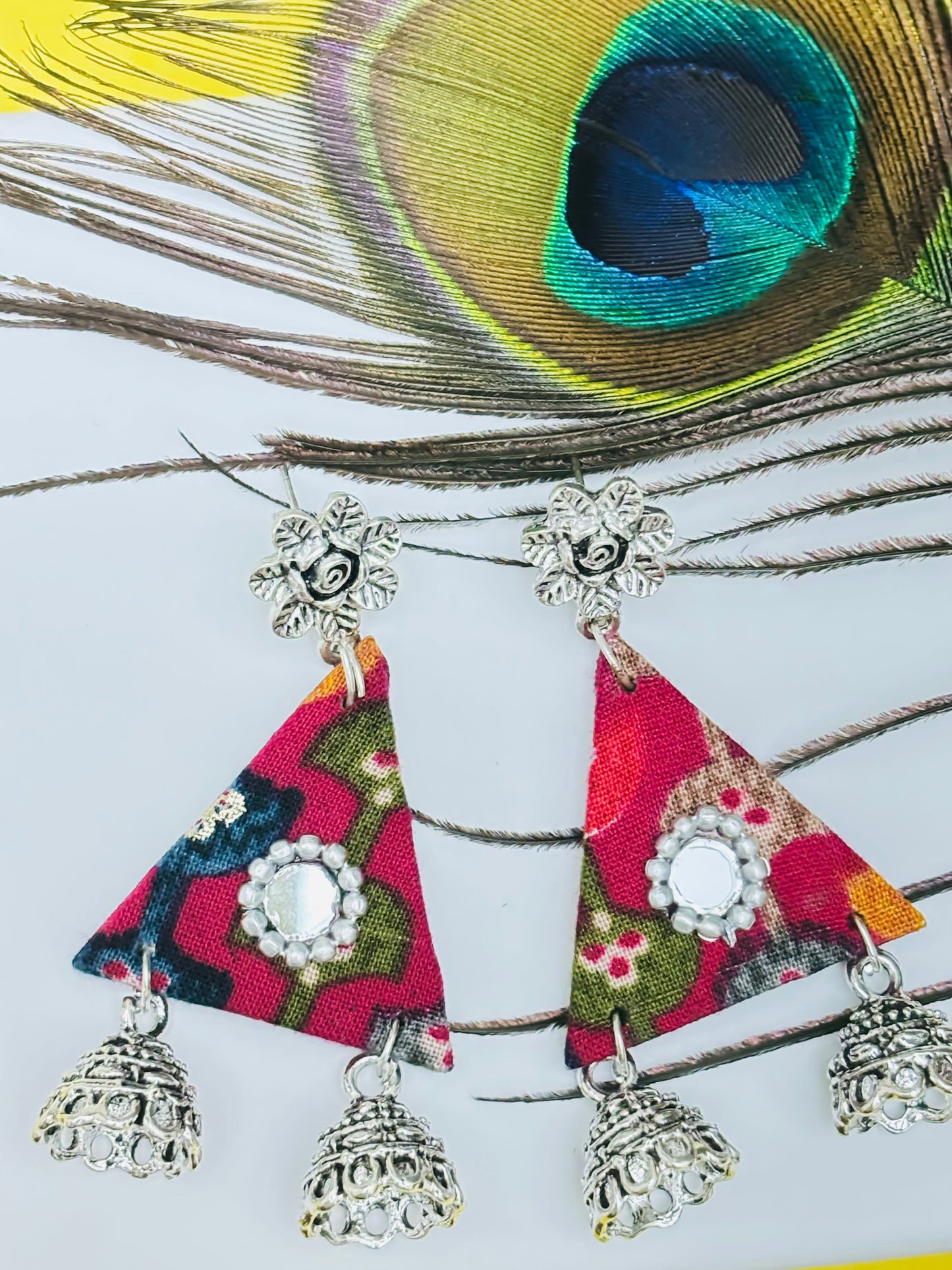 Diwali Special: Fabric & Mirror Work Jhumki Earrings