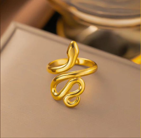 Golden snake ring